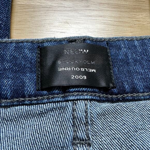 Neuw Iggy NWT Skinny Men's Jeans Polar Blue Size 38 x 32 Tapered Back Patch - Picture 4 of 10